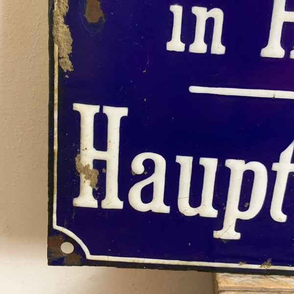 Vintage Emaille Schild Hamburg Bremer Feuerversicherungs Gesellschaft