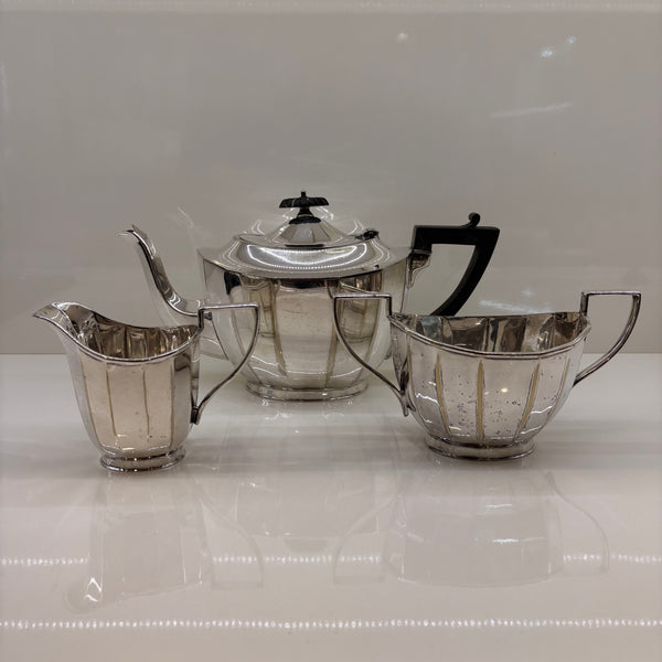 Vintage Art Deco Tee Kaffee Service Harrison Fischer und Co. versilbert
