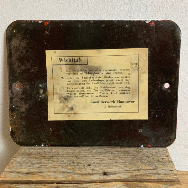 Emaille Schild Landschaftliche Brandkasse Hannover 1950