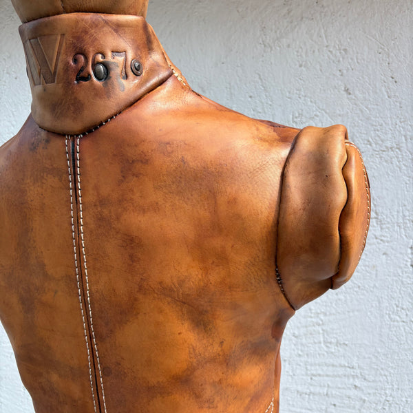 Vintage Box Puppe Fecht Dummy aus Leder