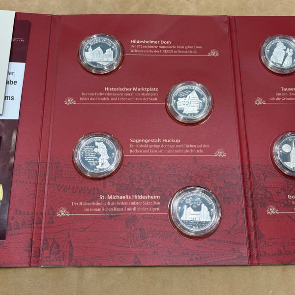 Münzen Silber Gedenkprägungen 1200 Jahre Hildesheim und Goldprägung