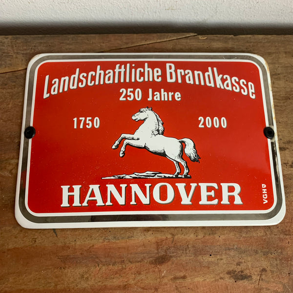 Emaille Schild Landschaftliche Brandkasse Hannover