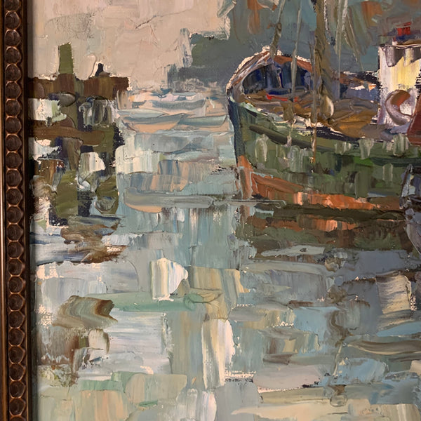Ölgemälde Der Speicher von Heiligenhafen von Klaus Heckert