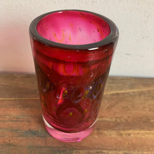 Vintage Pfauenaugen Glas Vase von Erwin Eisch