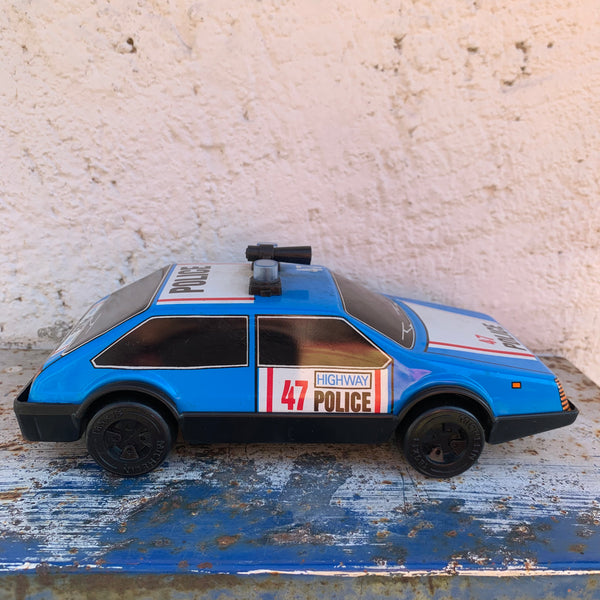 Vintage Blechspielzeug PKW Nr. 47 Highway Police Road Star Serie von VEB Mechanische Spielwaren