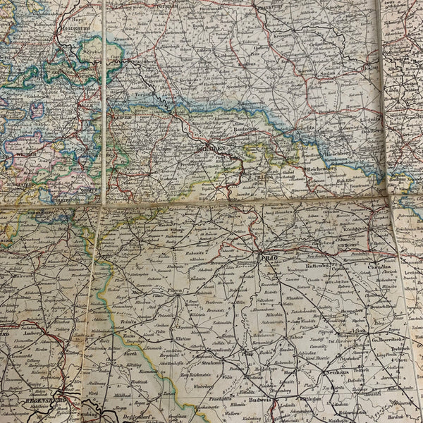 Post-, Reise- und Eisenbahn-Karte von Deutschland 1860