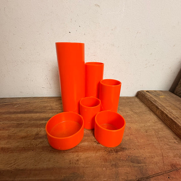 Vintage Stifthalter Utensilo orange