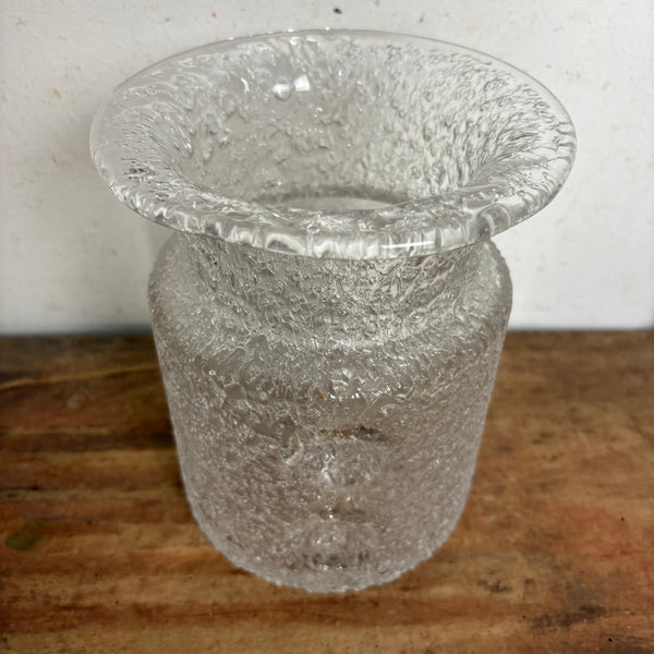 Vintage brutalistische Ice Glas Vase von Jan Gabrhel