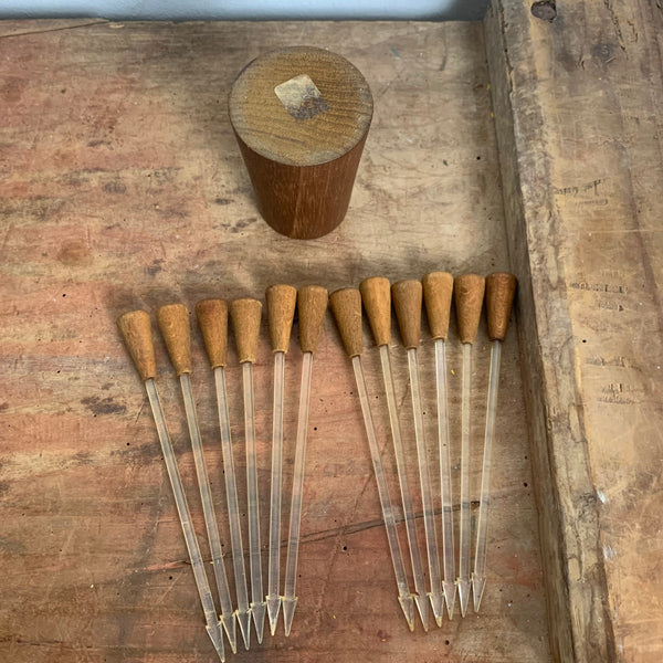 Vintage Teak Holz Party Spieße dänisches Design