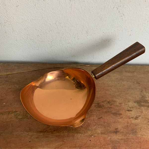 Mid Century Aschenbecher aus Kupfer, Messing und Holz