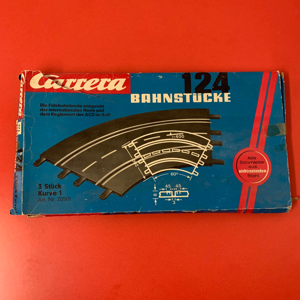 Carrera 124 Bahnstücke 20501 Kurve 1 3 Stück OVP