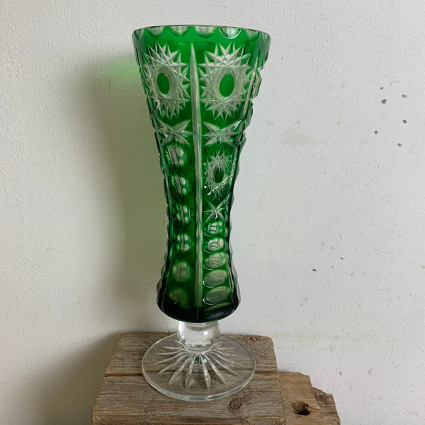 Grüne Bleikristall Vase