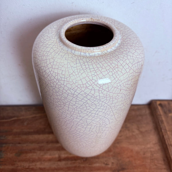 Vintage Craquele Dekor Keramik Vase von Silberdistel 117/30