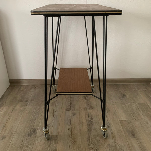 Vintage Mid Century Beistelltisch auf Rollen