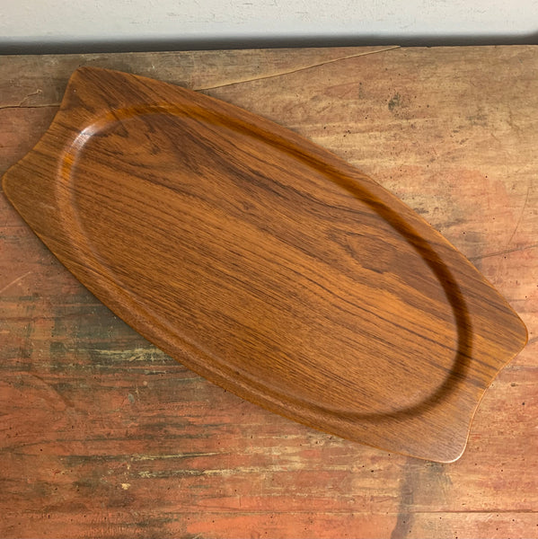 Vintage Mid Century Teakholz Tablett von Silva Denmark