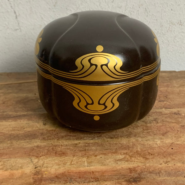 Vintage Porzellan Deckeldose Bodil braun-gold von Rosenthal Studio Linie