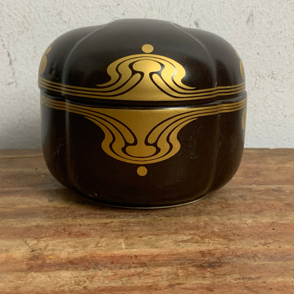 Vintage Porzellan Deckeldose Bodil braun-gold von Rosenthal Studio Linie