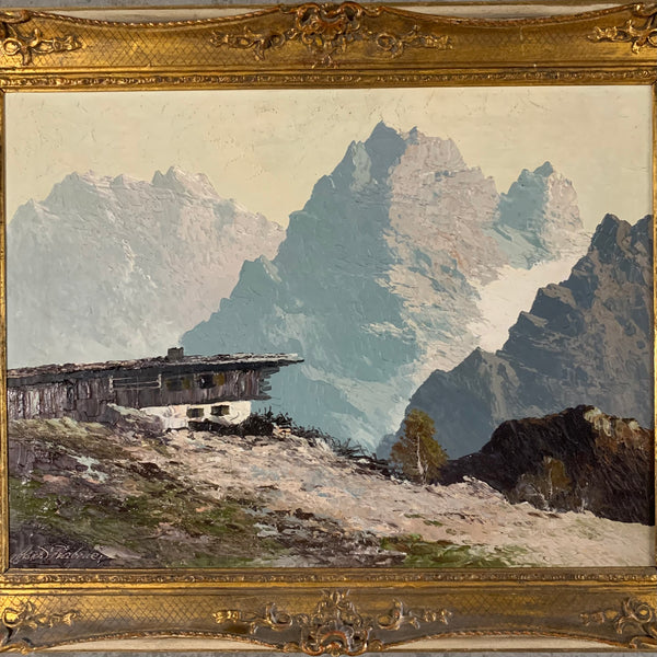 Ölgemälde Einsamer Gebirgshof von Georg Arnold-Graboné