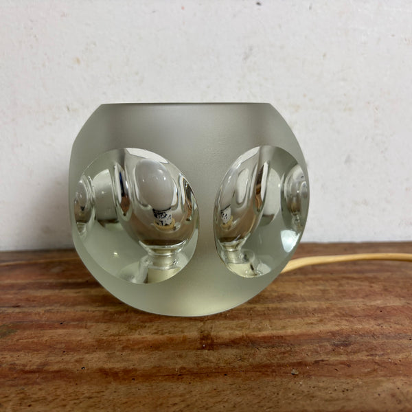 Vintage Ice Cube satiniert Bubble Glas Lampe von Peill und Putzler