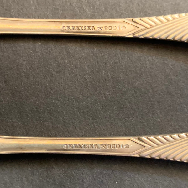 24 Teile Art Deco Fischbesteck 800er Silber