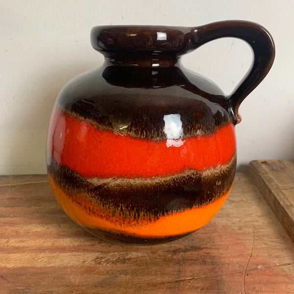 Keramik Vase 484 - 21 von Scheurich in braun orange rot
