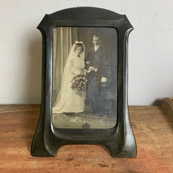 Art Deco Bilderrahmen für Portrait aus Zinn