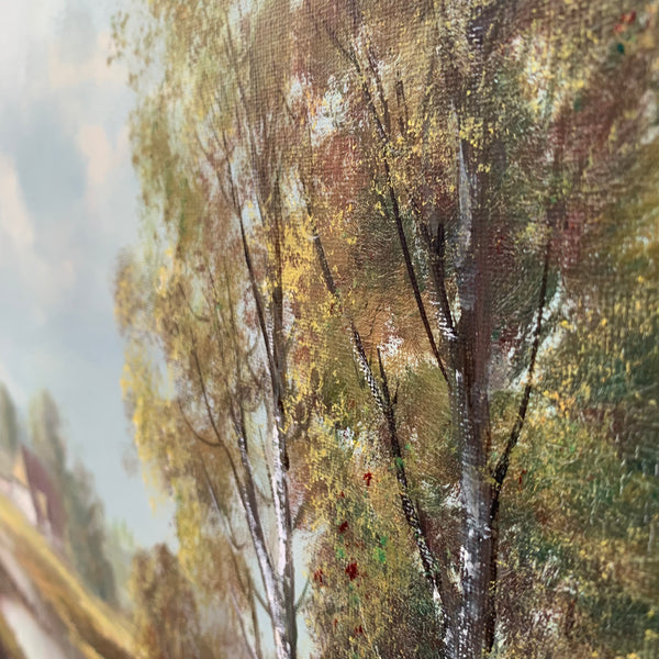 Nostalgisches Ölgemälde Landschaft mit Bauernhof von Helmut Glassl