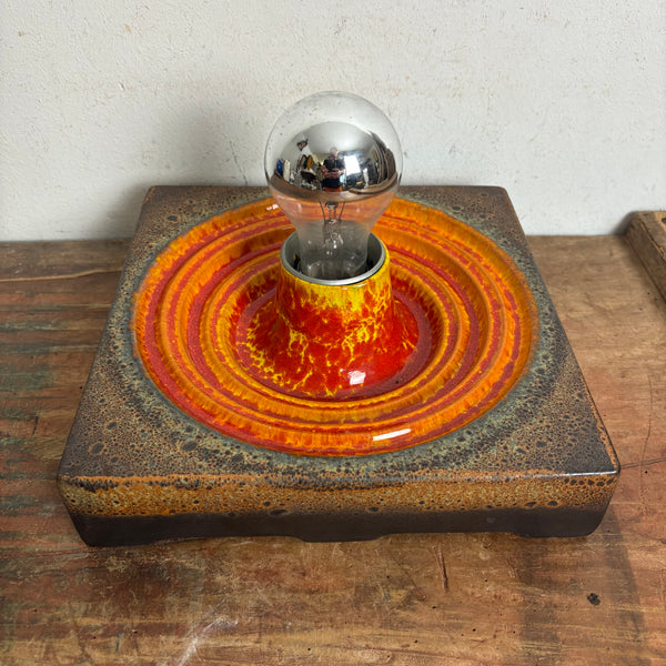 Vintage Pop Art Keramik Wand Lampe orange