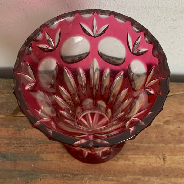 Rote Bleikristall Vase