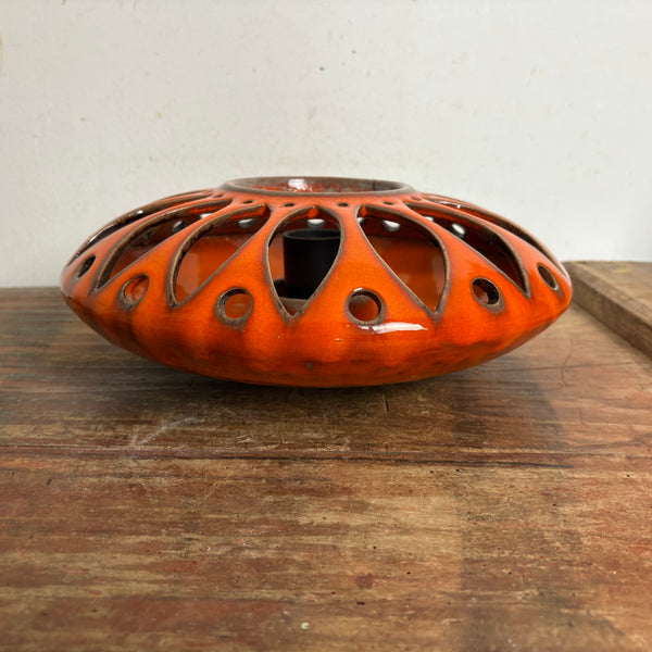 Vintage Pop Art Keramik Wand Lampe orange