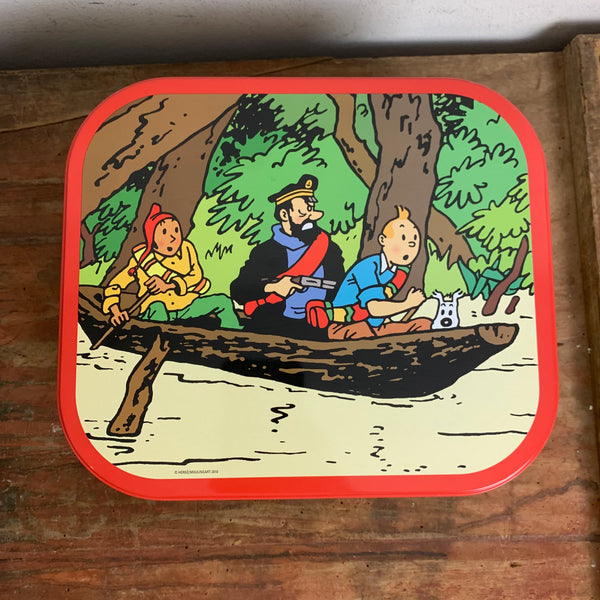 Vintage Blechdose Tim und Struppi Der Sonnentempel