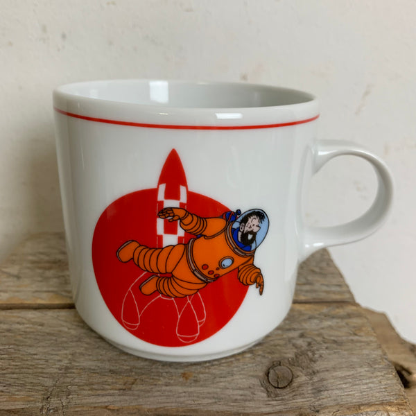 Vintage Tasse Tim und Struppi Reiseziel Mond X-FLR 6 von Hergé