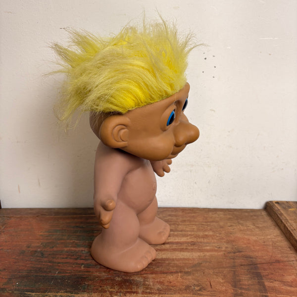 Vintage XL Troll Puppe gelbes Haar