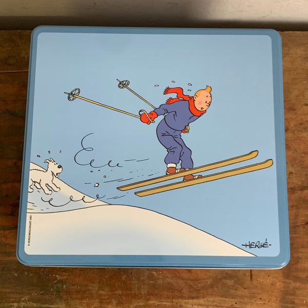 Vintage Blechdose Tim und Struppi Winter 1