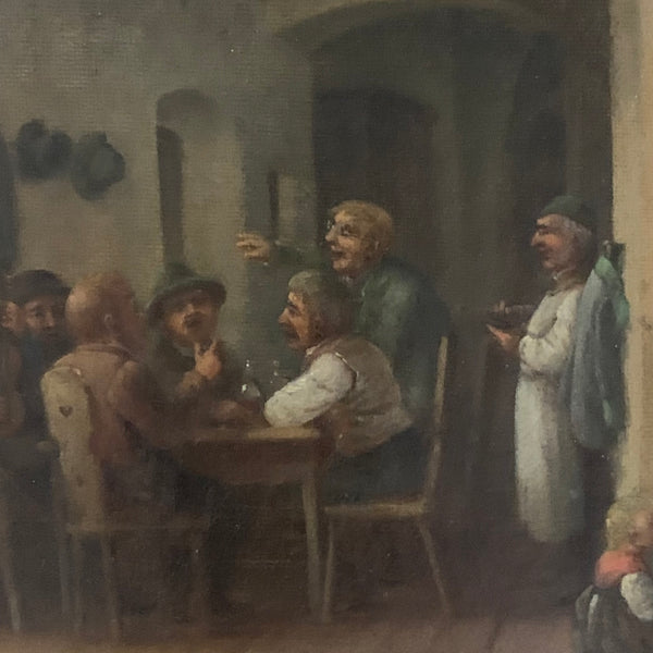 Ölgemälde Bayerische Wirtshaus Szene von Anton Doll