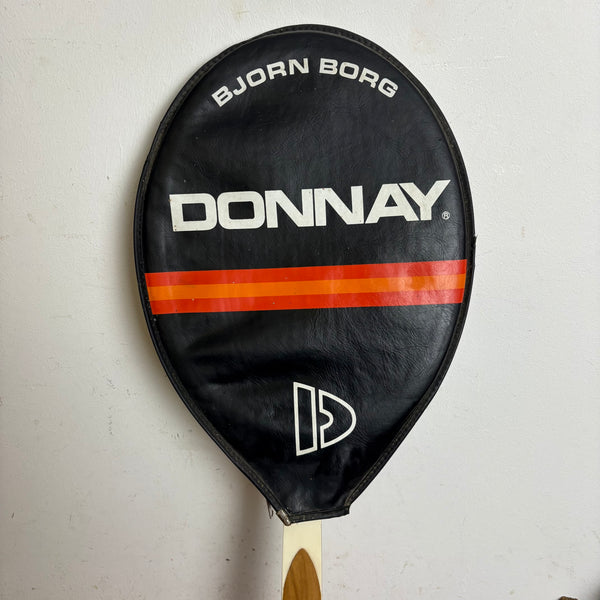 Vintage Holz Tennisschläger Diamant und Hülle Björn Borg von Donnay