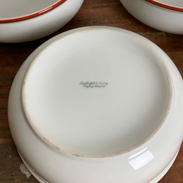 5 Schüssel Schalen Rotrand von Hermann Gretsch für Arzberg