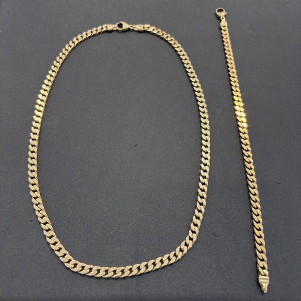 Panzerkette 585er Gold mit dazugehörigen 333er Panzerarmband