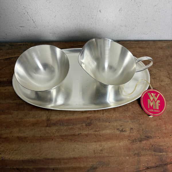 Vintage Milchkännchen Zuckertopf und Tablett von WMF