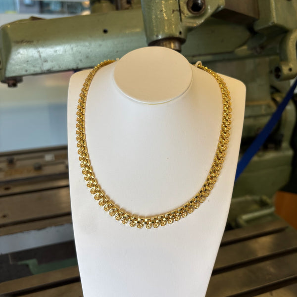 Exklusive 750er Gelbgold Kette im Azteken-Design – 44 cm