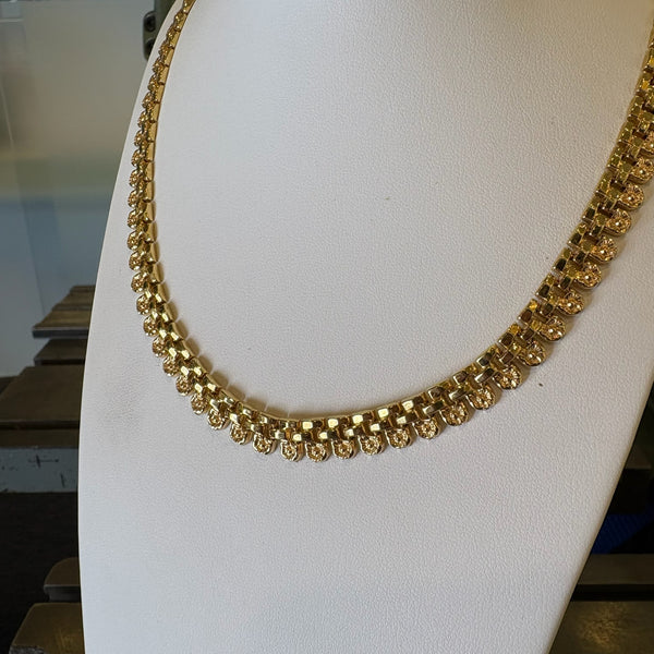 Exklusive 750er Gelbgold Kette im Azteken-Design – 44 cm