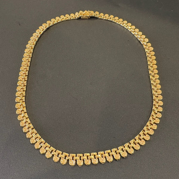 Exklusive 750er Gelbgold Kette im Azteken-Design – 44 cm
