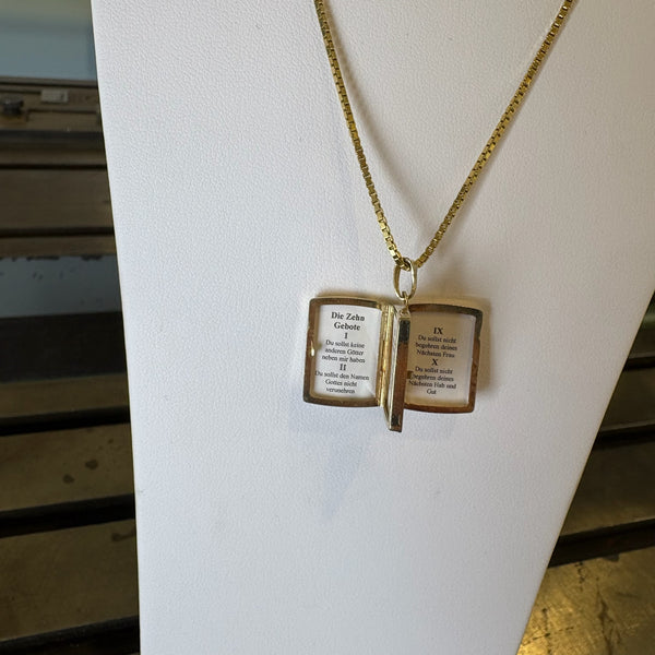 Goldkette mit Bibel 10 Gebote Anhänger
