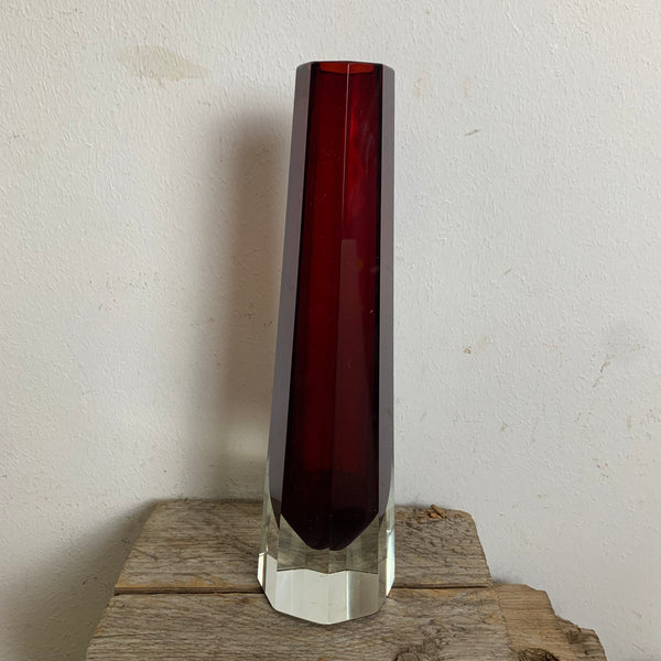 Vintage rote Murano Vase