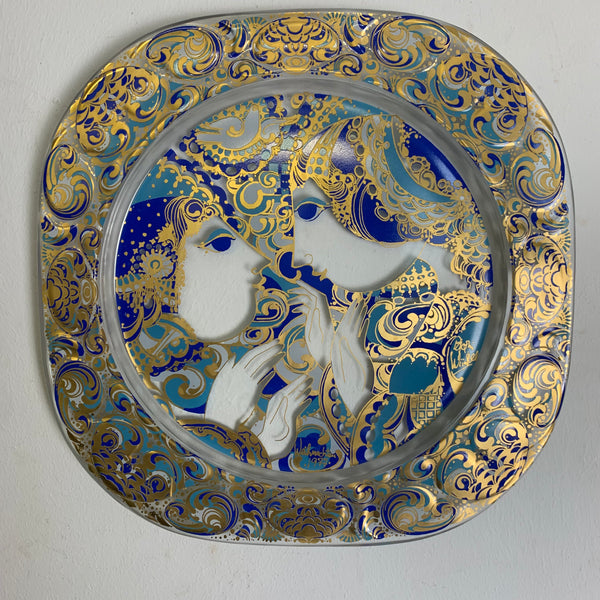 Weihnachtsteller 1977 von Björn Wiinblad für Rosenthal in Glas