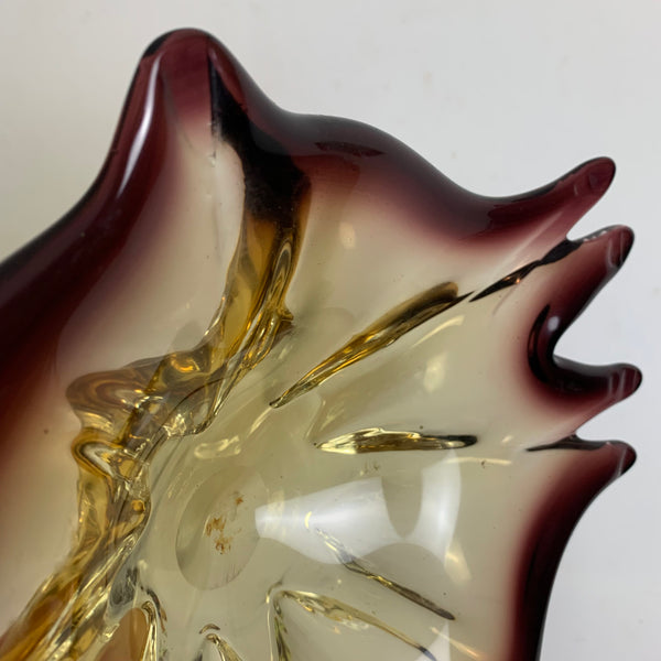 Murano Schale braun lila gelb
