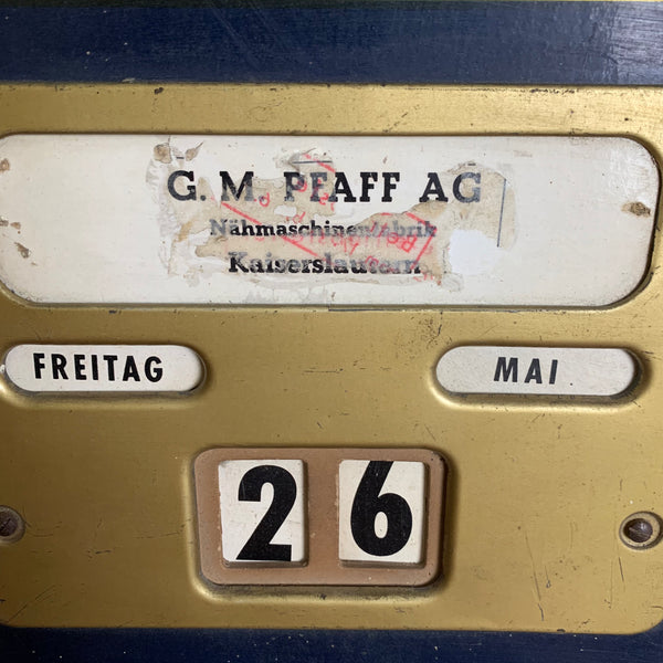 Vintage Dauerkalender von Pfaff