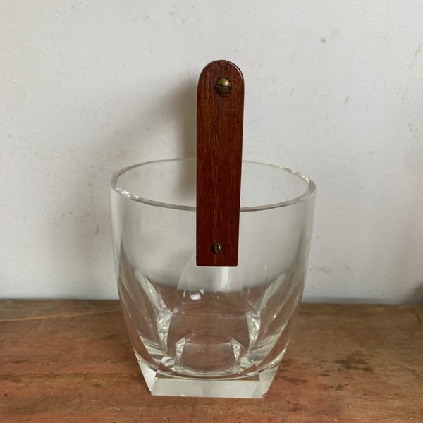 Vintage Eisbehälter mit Teakholz Henkel