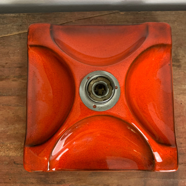 Vintage Keramik Wand Lampe orange