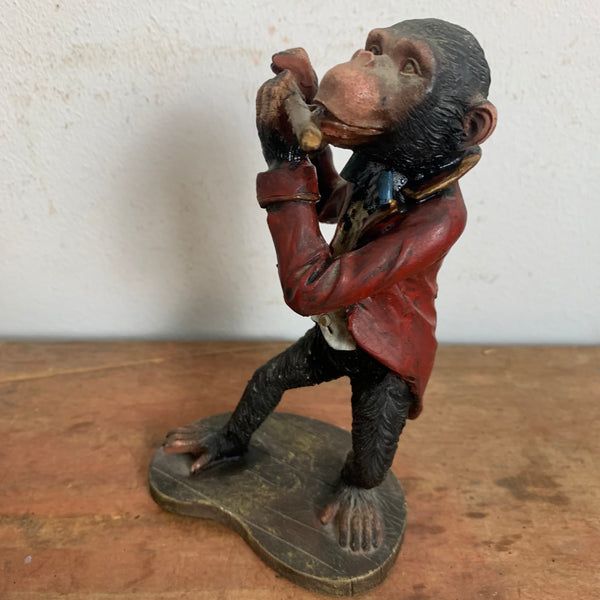 Vintage Figur musizierender Affe